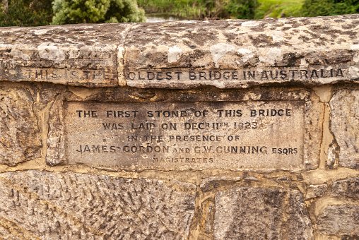 Oldest bridge in Australia with historic plaque