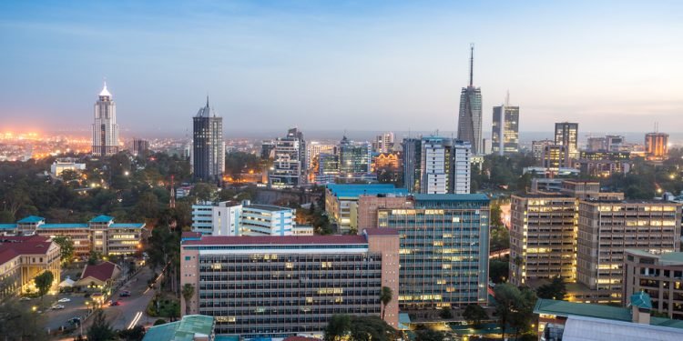Nairobi skyline at dusk
