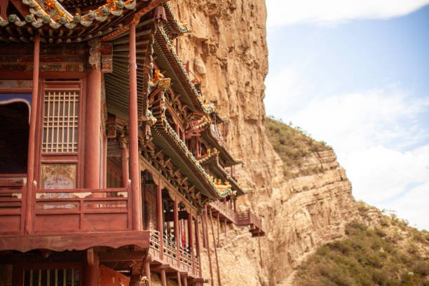 Hanging Temple perched on a cliff in Shanxi, China