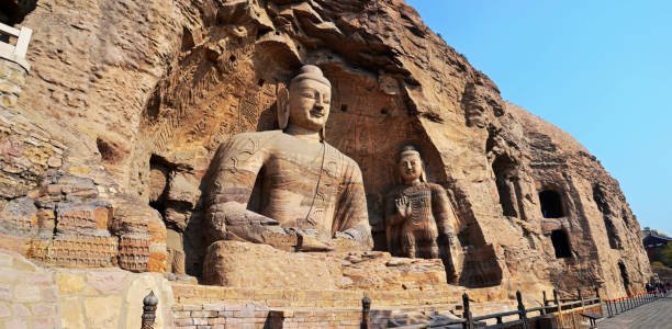 Ancient Buddhist sculptures at Yungang Grottoes in China