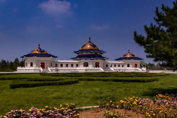 Mausoleum of Genghis Khan in Inner Mongolia with gardens