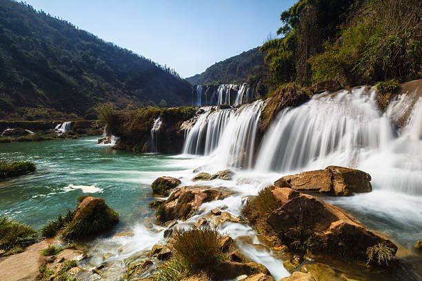 Scenic view of Jiulong Waterfalls in Yunnan