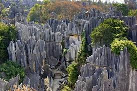 Stone Forest rock formations in Yunnan, China