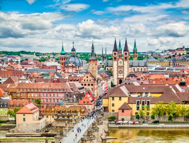 Würzburg cityscape with baroque architecture and bridge