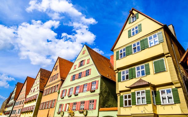 Colorful traditional buildings in Dinkelsbühl, Germany