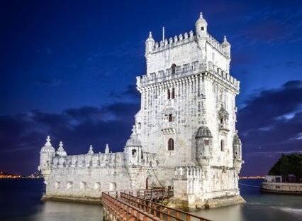 Belem Tower in Lisbon at night