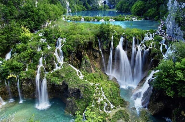 Stunning waterfalls at Plitvice National Park, Croatia