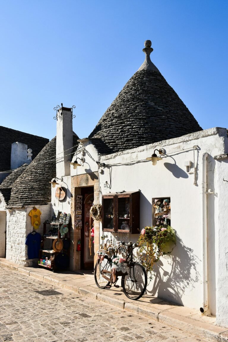 Traditional trulli houses in Alberobello, Italy.