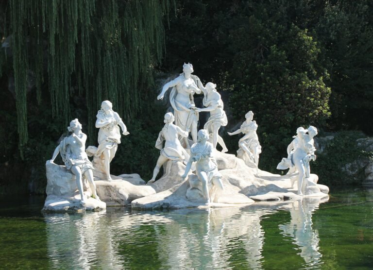 Baroque sculptures at the Royal Palace of Caserta.