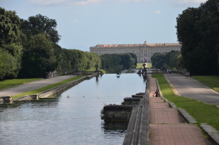 Royal Palace of Caserta with gardens and waterway