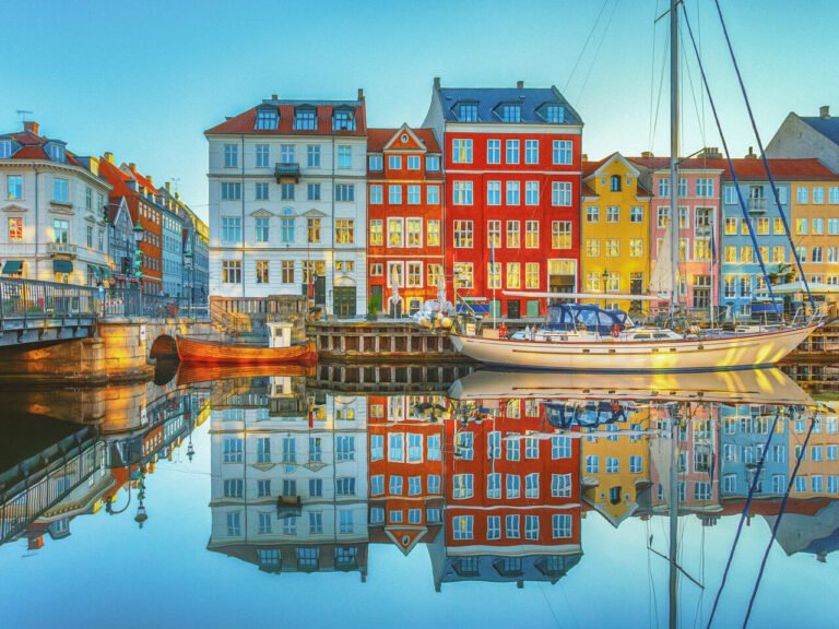 Colorful buildings at Copenhagen waterfront