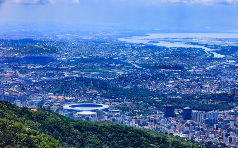 Aerial view of Maracanã Stadium in Rio de Janeiro.