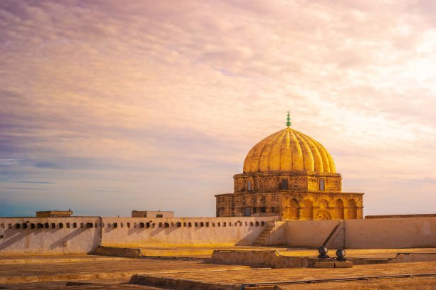 Dome of the Great Mosque of Kairouan at sunset.